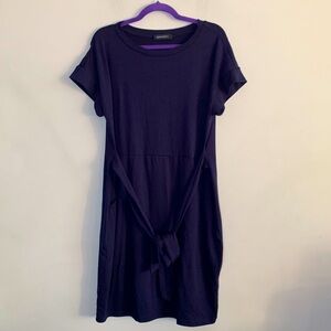 Short-Sleeve Midi Sweater Dress